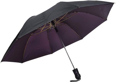 Fendo Jackson 2 Fold Purple Metallic Umbrella Umbrella(Black)