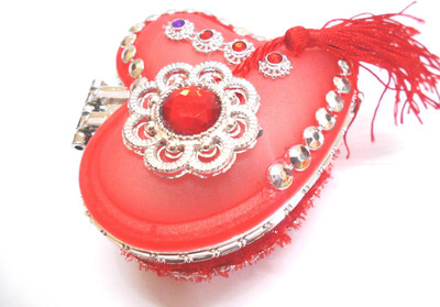 

mushti Heart Shape Jewellery Box Compact Mirror (Multicolor) jewellery box Vanity Box(Multicolor)