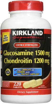 

Kirkland Signature Extra Strength Glucosamine 1500mg/Chondroitin 1200mg Sulfate - 220 tablets(220 No)
