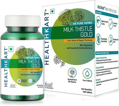 

Healthkart Milk Thistle Gold for Liver Detox,600mg,80% Silymarin,One Daily(90 No)
