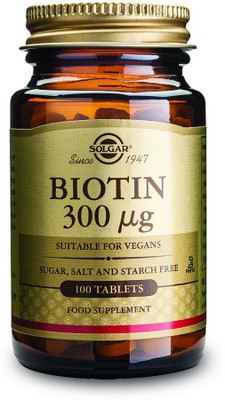 

Solgar Biotin, 300 mcg, 100 Tablets SOL-00280(100 No)
