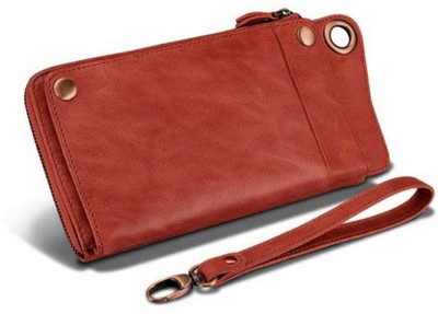 

Huntsman Women Brown Genuine Leather Wallet(16 Card Slots)