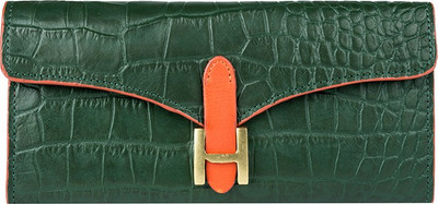 

Hidesign Women Evening/Party Green Genuine Leather Wallet(2 Card Slots)