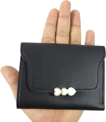 

SB Women Black Artificial Leather Wallet(4 Card Slots)
