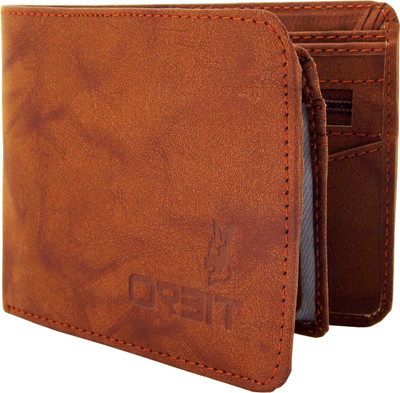 

Orbit Men Casual Brown Genuine Leather, Fabric Wallet(8 Card Slots), Tan
