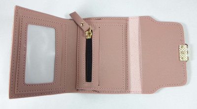 

SB Women Pink Artificial Leather Wallet(4 Card Slots)