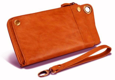 

Huntsman Women Tan Genuine Leather Wallet(16 Card Slots)