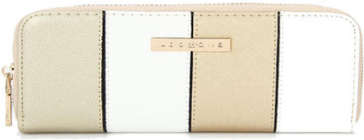 

Addons Women Casual White, Beige Artificial Leather Wallet(8 Card Slots), Gold