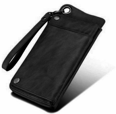 

Huntsman Women Black Genuine Leather Wallet(16 Card Slots)