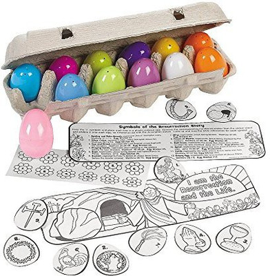 

BestPysanky Resurrection Story 12 Plastic Easter Eggs Craft Kit DIY