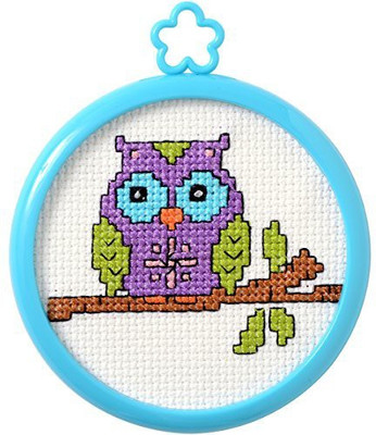 

Generic WM46432 My 1st Stitch Owl On A Limb Mini Counted Cross Stitch Kit-3" Round 14 Count
