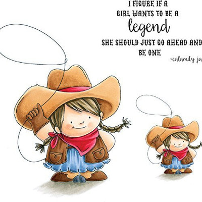

Generic EB475 Stamping Bella Squidgy Cling Stamp 6.5"X4.5"-Cowgirl Squidgy