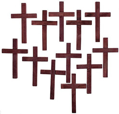 

BestPysanky 3" Set of 12 Dark Cherry Wooden Crosses