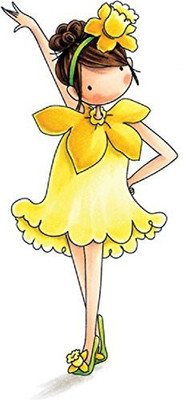 

Generic EB500 Stamping Bella Tiny Townie Cling Stamp 6.5"X4.5"-Garden Girl Daffodil