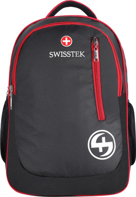 

Swisstek laptop back pack with rain cover 25 L Laptop Backpack(Black, Red)