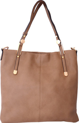 

REYU Brown tote bag Shoulder Bag(Brown, 18 L)