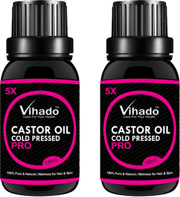 

VIHADO 5x PRO Cold-Pressed 100% Pure Castor Oil 5x PRO (18 gm) (Pack of 2)(18 ml)
