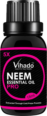 

VIHADO 5x PRO Pure Neem Oil 18gm (Azadirachta Indica) 100% Natural Cold Pressed (PACK OF 1)(18 ml)