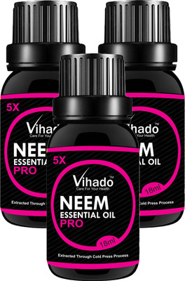 

VIHADO 5x PRO Pure Organic Neem Oil (ColdPressed & Undiluted) Hair Oil (18 gm) (Pack of 3)(18 ml)