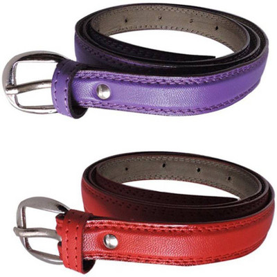 

Gatasmay Women Casual Multicolor Artificial Leather Belt, Purple and red