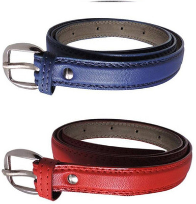

Gatasmay Women Casual Red, Blue Artificial Leather Belt, Blue and red