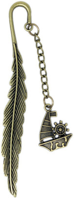 

Tootpado Metal Bookmarks Boat - (8STA143) - Antique Copper Look With Feather Design Metal Bookmark(Boat, Brown)
