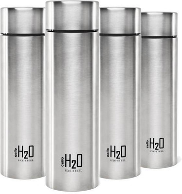 cello 1000 ml Steel Bottle(Pack of 4, Silver)