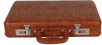 

HYATT Faux leather briefcase Medium Briefcase - For Men & Women(Tan)