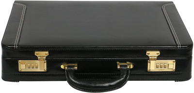 

HYATT Genuine leather briefcase Medium Briefcase - For Men & Women(Black)