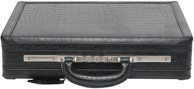 

HYATT Genuine leather briefcase Medium Briefcase - For Men & Women(Black)