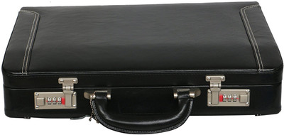 

HYATT Genuine leather briefcase Medium Briefcase - For Men & Women(Black)