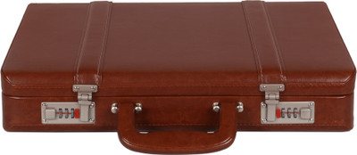 

JASHMIN Faux leather briefcase Medium Briefcase - For Men & Women(Tan)