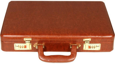 

JASHMIN Faux leather briefcase Medium Briefcase - For Men & Women(Tan)