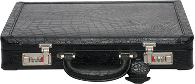 

HYATT Genuine leather briefcase Medium Briefcase - For Men & Women(Black)