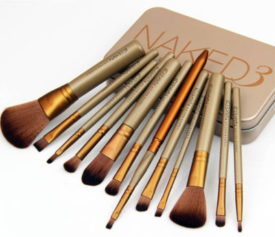 

AlexVyan Naked 12 Pcs Wooden and Golden Handle Full Makeup Brush Set Chubby Pier Foundation Makeup Brushes Loose Powder Brush Flat Kit Pincel Maquiagem Make up Brushes(Pack of 12)