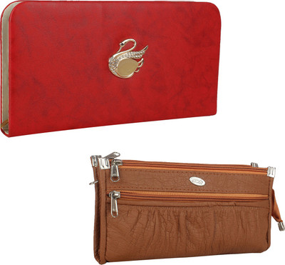 

Fillincart Casual, Formal, Party Brown, Red Clutch