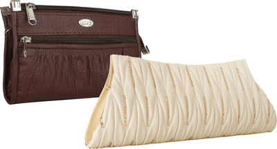 

Element Cart Casual, Formal, Party Brown, White Clutch