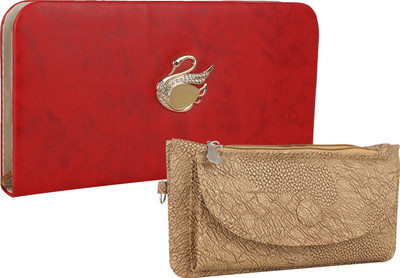 

Element Cart Casual, Formal, Party Red, Beige Clutch, Beige;red