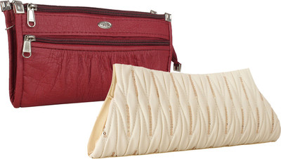 

Element Cart Casual, Formal, Party Maroon, White Clutch