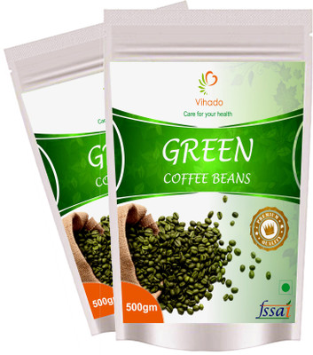 

Vihado Herbal Premium Green Coffee Beans/ 100% Pure & Natural / 2 Pack of 500g Instant Coffee 500 g(Pack of 2, Green Coffee Flavoured)