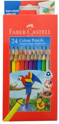 FABER-CASTELL 118024 TRIANGULAR Shaped Color Pencils(Set of 24, Multicolor)