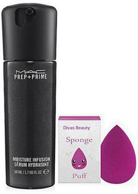

divas beauty Sponge puff &Mac Prep - Prime Moisture Ifrusion Face Serum(Set of 2)