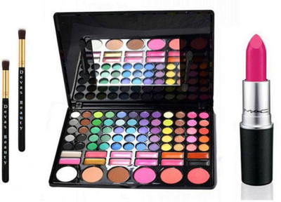 

divas beauty Makeup Brush &Mac Makeup Palette 78 shades & Flat Out Fabulous Lipstick(Set of 4)