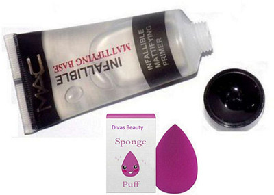 

divas beauty Sponge Puff&Mac Infallible Matifying Base Face Primer Gel(Set of 2)
