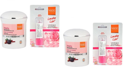 

VLCC SNIGDHA SKIN WHITENING DAY CREAM SPF 25 WITH ROSE LIP BALM SPF 15 (Set of 2)(Set of 2)