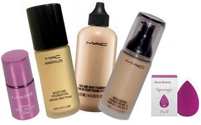 

divas beauty Sponge Puff,Mac Face & Body Fond De Teint Foundation,Match Master Foundation,Minralize Moisture Broad Spectrum Foundation,Nailpaint Mirror(Set of 5)