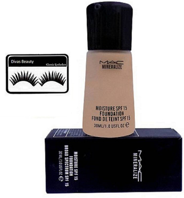 

divas beauty Eyelashes,Mac Mineralize Moisture Liquid Foundation(Set of 2)