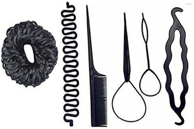 

JAGTEK Hair Combo Set of 6 pcs , 4 pcs Hair DIY Kit Braid Tools,, 1 pcs braid tool twist type of snake , 1 pcs juda band easy to use all in one combo at home(Set of 6)