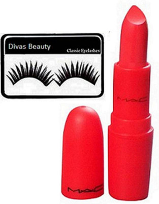 

divas beauty eyelashes & mac giambattista valli Matte Finish All Fired up lipstick(Set of 2)