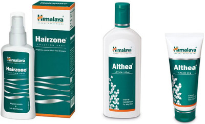

Himalaya Hairzone Solution, Althea Lotion, Althea Cream(Set of 3)